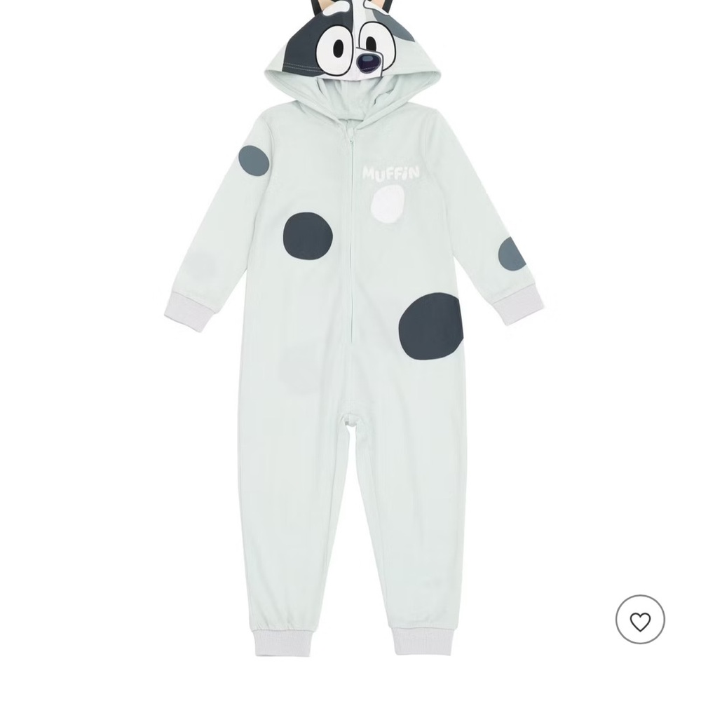 Bluey- Muffin Zip Up Costume- Size 6 -Cosplay Coverall -Animal Hoodie with Ears